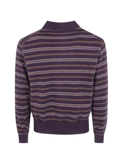 DUNST striped polo-collar sweater